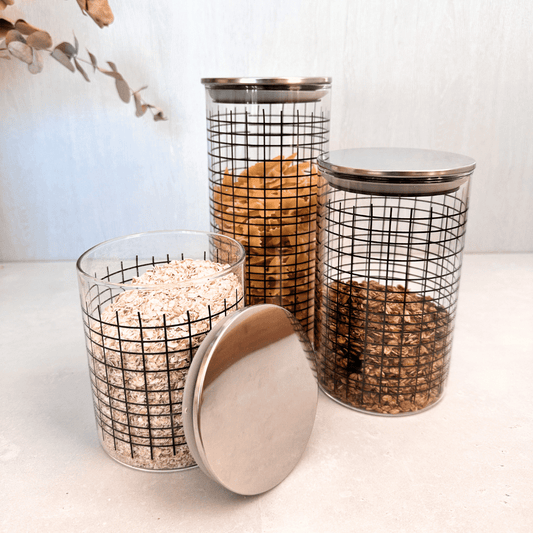 Kit com 3 Porta Mantimentos Grid