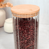 Porta Mantimento Canelado com Tampa em Bambu 1,5L
