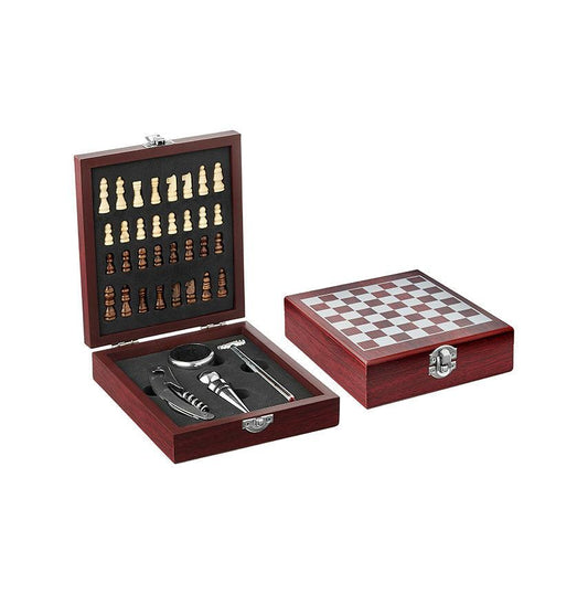 Kit para Vinho Xadrez 4 Peças