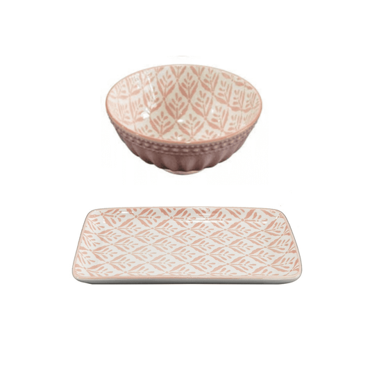 Conjunto de Prato e Bowl em Cerâmica
