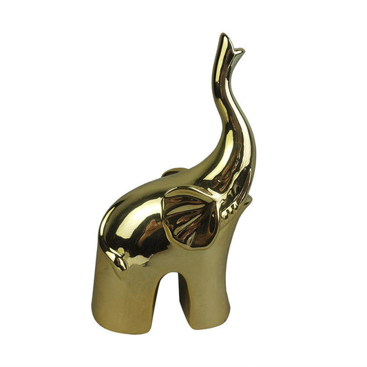 Elefante LuxeArt - Decoração em Cerâmica Dourada - Tout Decora