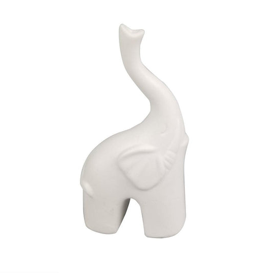 Elefante PureArt - Decoração em Cerâmica Branco Fosco - Tout Decora