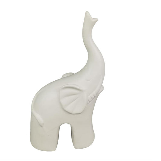 Elefante PureArt - Decoração em Cerâmica Branco Fosco - Tout Decora